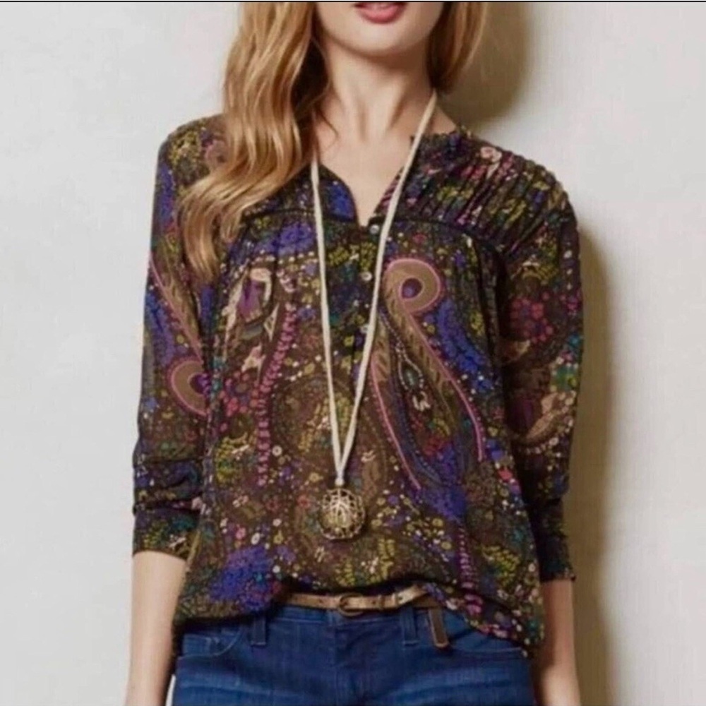 DOLAN | Anthropologie Odessa Paisley Peasant Blouse Women's